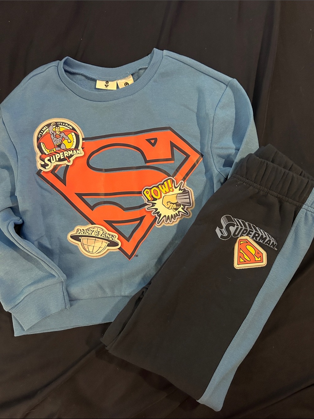 DC Comics Boys' Blue & Black Superman Sweatshirt and Joggers Set